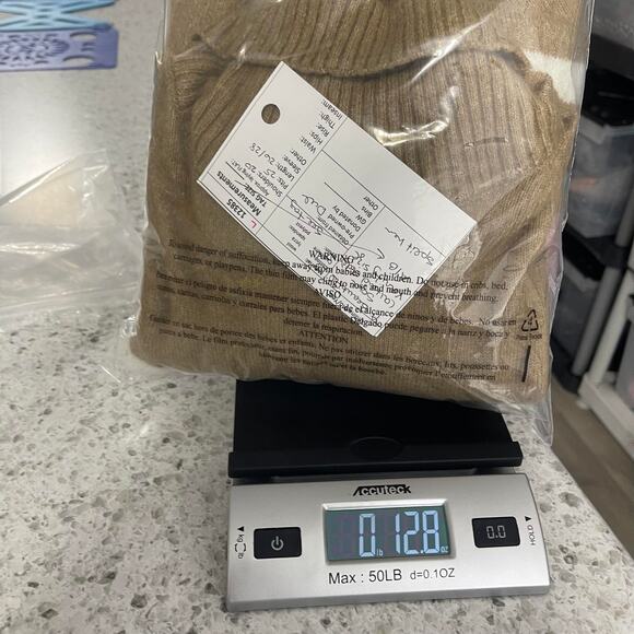 A Beautiful Soul plus size 18 20 taupe sweater turtleneck stripe mauve soft - Picture 14 of 14